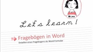 Wilmas Tutorials Fragebögen in Word [upl. by Mafalda]