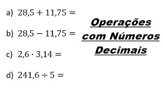 NÚMEROS DECIMAIS ADIÇÃO SUBTRAÇÃO MULTIPLICAÇÃO E DIVISÃO  2ª QUESTÃO [upl. by Hallie]