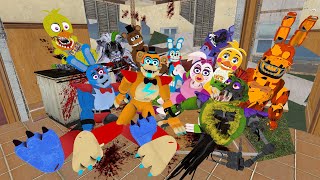 DEATHRUN HOUSE ALL PLUSH FNAF Security Breach ANIMATRONICS INTO STATUES ON BONEWORKS [upl. by Holle]