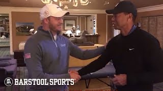 Riggs Barstool Sports Meets and Interviews Tiger Woods [upl. by Fusco]