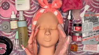 ASMR  Facial Skincare on A Mannequin 👀💆‍♀️ soft whispering tapping [upl. by Nnylirehs]