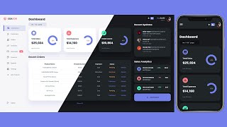 Responsive Admin Dashboard Using HTML CSS amp JavaScript with Light amp Dark Mode [upl. by Cutcliffe]