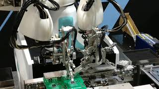 iREX 2017  Kawasaki Robotics  duAro  Electronic Part Insertion [upl. by Yeung]