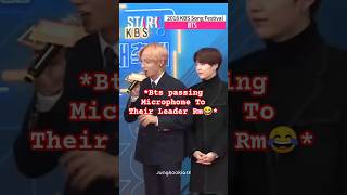 Bts Passing Microphone To Their Leader Rm😂 shortsfeed bts viralshorts [upl. by Georgeta]