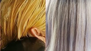 como tira o amarelo do cabelo e chegar no louro que vc quer [upl. by Nich983]