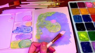 ASMR Painting with Gouche Whispered Art Journalling [upl. by Lanford]