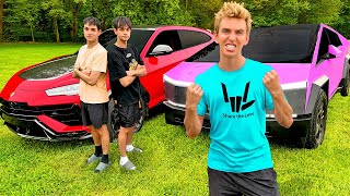 Racing the Dobre Brothers Cybertruck VS Lamborghini [upl. by Slyke]