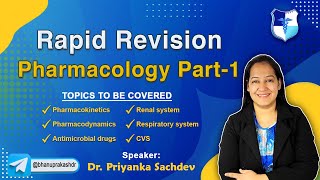 Rapid Revision Pharmacology Part1 Live By Dr Priyanka Sachdev  FMGE and NEET PG [upl. by Shiekh130]