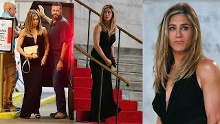 Jennifer Aniston Stuns in LowCut Gown While Filming quotThe Morning Showquot Season 4 [upl. by Reynold]