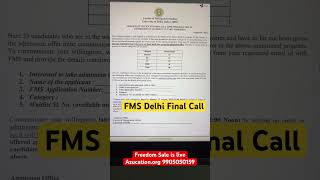 FMS Delhi 202426 Final Waiting List  Expression of interest [upl. by Sulienroc142]