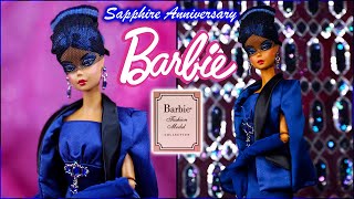 Sapphire Anniversary Barbie REVIEW 2024 COMEBACK of Fashion Model Collection Silkstones [upl. by Nereen]