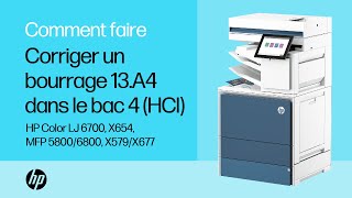 Bourrage 13A4 dans le bac 4 HCI  HP Color LaserJet 6700 X654 MFP 58006800 X579X677 [upl. by Akiria231]