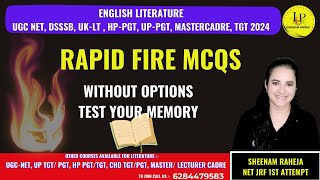 5 RAPID FIRE QUIZ  UGCNET ENG UKLT ODISHA HP PGT CHD PGT mastercadreenglish ugcnetenglish [upl. by Eardnoed]