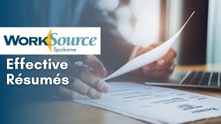 Effective Résumés Workshop by WorkSource Spokane [upl. by Lionel998]