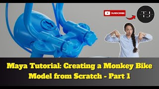 Maya Tutorial Creating a Monkey Bike Model from Scratch  Part 1 [upl. by Idalina]