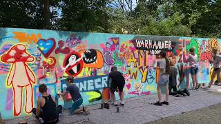 Sommerferienprogramm der Stadt Stein Neues GraffitiMeisterwerk im Rathaushof [upl. by Namzaj735]