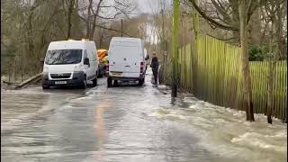 Sonning Floods Cause Road Closures by My Wokingham [upl. by Nesral]