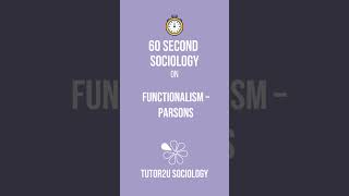 Functionalism and Parsons  60 Second Sociology Sociological Theory and Debates [upl. by Eikcim]