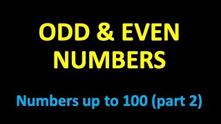 Odd and Even Numbers  numbers up to 100 numbers before and after [upl. by Rudman]