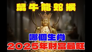 生肖鼠、牛、龍、蛇、猴，哪個生肖將在2025年財富最旺？【佛語】運勢 風水 佛教 生肖 佛語 [upl. by Annaya]