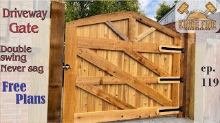 Wide Driveway Gate DIY Never Sag  Free Plans  119 [upl. by Lancelle256]