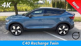 Volvo C40 Recharge Twin  FIRST look in 4K  Exterior  Interior Fjord Blue [upl. by Gilberto797]