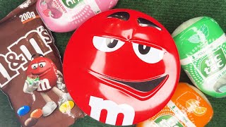 ASMR Candy Unwrap Red MampMs Box Orange amp Purple Hubba Bubba [upl. by Anelhtak]