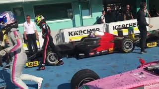 Sophia Flörsch Formel 4 Parc Ferme Hockenheim Finale ADAC F4 2017 [upl. by Nanda]