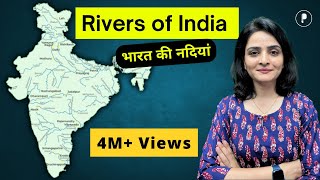 Rivers of India part 1 भारत की नदियां on India Map भारत का मानचित्र  PART 1 [upl. by Simonette]