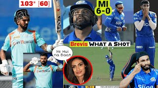 KL RAHUL 103 🔥 DEWALD BREVIS BATTING  MUMBAI INDIANS 6th DEFEAT 😥 [upl. by Darius]