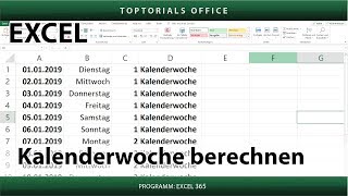 Kalenderwoche von einem Datum berechnen in Excel [upl. by Reinald537]