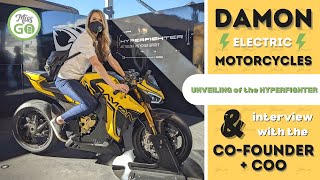 First Look Electric Motorcycle  Walkaround of the Damon Hyperfighter Superbike [upl. by Andri]