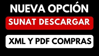 🔴NUEVA OPCION SUNAT DESCARGAR XML Y PDF DE LAS COMPRAS 2024◀️ FACTURACION ELECTRONICA SUNAT [upl. by Onairpic]