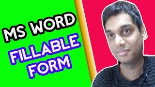 Create MS word fillable form  Use developer tab and create form  Word form 2007 2010 2013 [upl. by Arjan324]