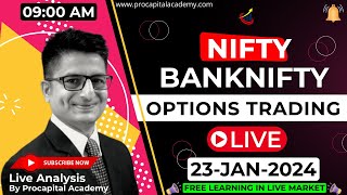 23 January Live Trading  Nifty Banknifty Live Options Trading  Nifty 50 Live nifty50 live [upl. by Ham]