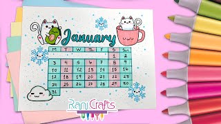 DIY  JANUARY CALENDAR  Bullet journal decoration organization ideas [upl. by Cyndi45]