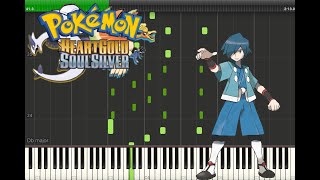 Pokemon HGSS  Johto Gym Leader Battle Piano Tutorial Synthesia [upl. by Haidabo]