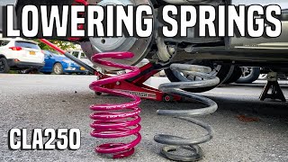 Installing rear lowering springs upgrade Mercedes CLA 250CLA 45 AMG [upl. by Recneps]