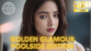 4K Mesmerizing Indian AI Lookbook  Golden Glamour Poolside Edition [upl. by Eiliah285]