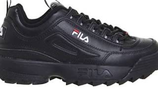 Fila Disruptor II Premium Black White Red Sneakers [upl. by Anoiuq]