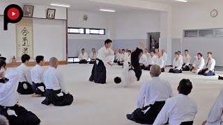 【 合気道 】AIKIDO  Dojo master Mitsuteru Ueshibas demonstration [upl. by Sturges]