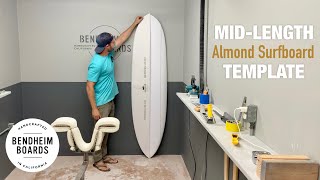 Shaping a MidLength Surfboard Free Almond Template [upl. by Laved]