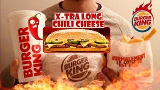 ASMR Burger King  Je goûte le XTRA LONG CHILI CHEESE  DégustationNourritureFrançais [upl. by Wehtta]