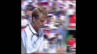 Iconic tennis moves  Stefan Edberg exquisite backhand volley [upl. by Ajiak118]