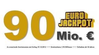 Eurojackpot erreicht Höchstgrenze  90 Mio € im Topf [upl. by Pierro]