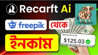 How To Earn Recraft Ai Design Earn Money With Freepik 💸🤑  Free Ai দিয়ে Freepik থেকে ইনকাম [upl. by Yblehs]