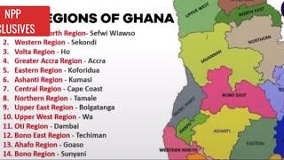 The 16 new Regions in Ghana and their Capital towns regions ghananews currentaffairs [upl. by Linker]