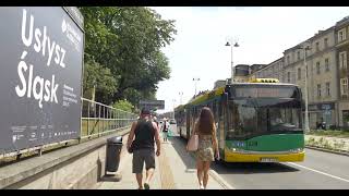 KATOWICE Z centrum miasta do centrum przesiadkowego Zawodzie Ścieżką rowerowo spacerową [upl. by Ardnassac]