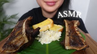 ASMR FIRST TIME TRYING BEEF BONE MARROW WITH TOASTED BREAD amp COLESLAW eating sound No talking [upl. by Atnuhs]