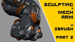 Mech Arm Sculpting in Zbrush Megagato  Part 2 [upl. by Zondra]